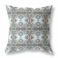 Homeroots 26 in. Patterned Indoor & Outdoor Zippered Throw Pillow Off-White & Brown 411073